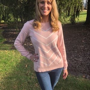 Liz Claiborne Soft Pink Chevron Sweater